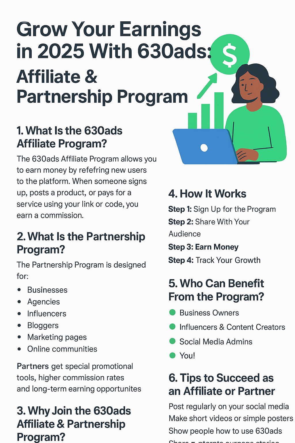 Grow Your Earnings in 2025 With 630ads: Affiliate & Partnership Program Explained
